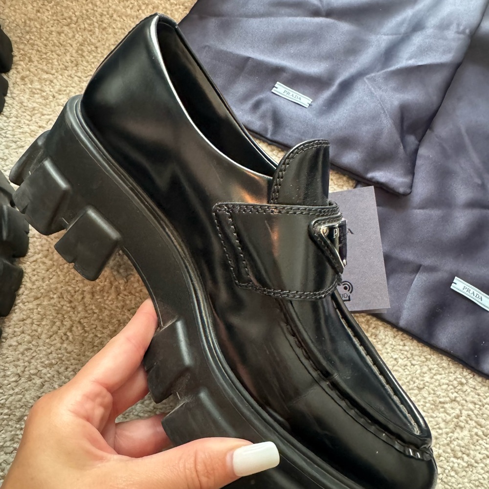 Prada Men's Black Patent Leather Loafers - Picture 7 of 8